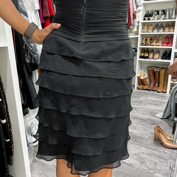 Tadashi Black Lace Halter Tiered Dress $395 - Picture 6 of 9